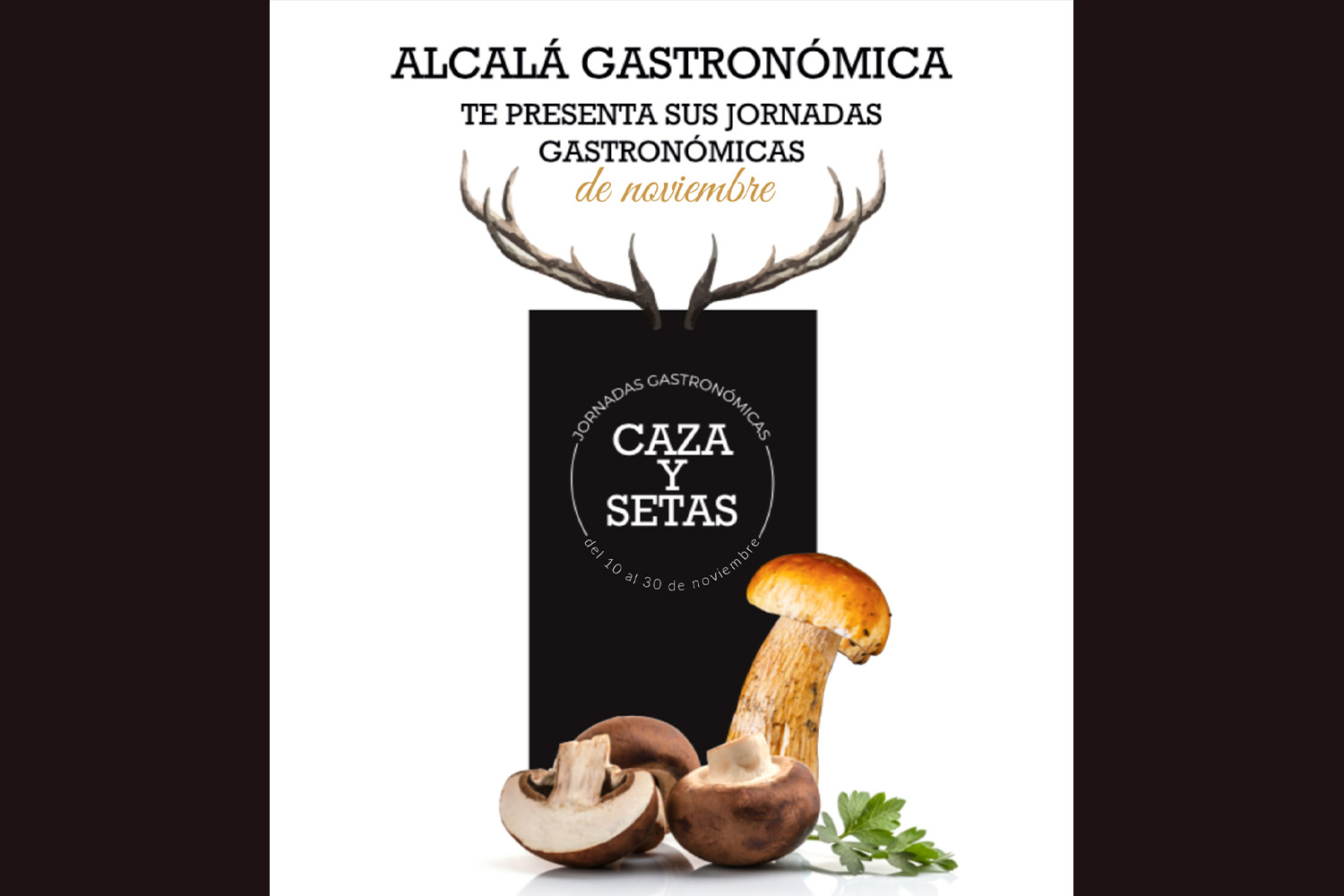 Cartel Jornadas Gastronómicas “Caza y Setas” en Alcalá de Henares