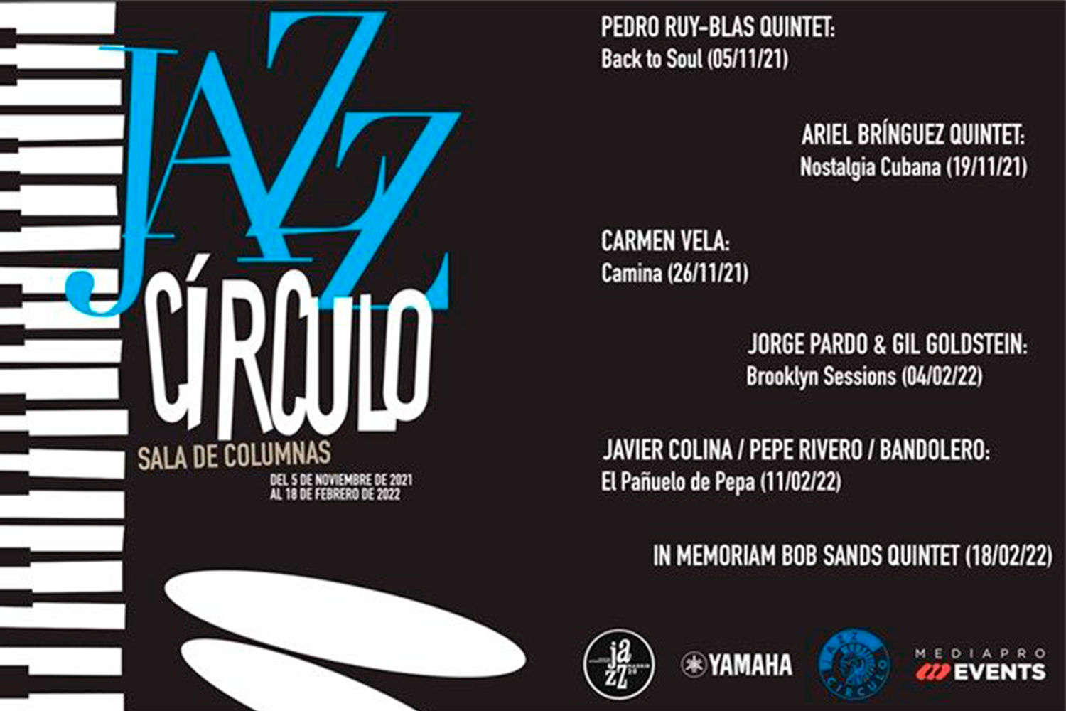 Cartel programa de Jazz Círculo 2021/22