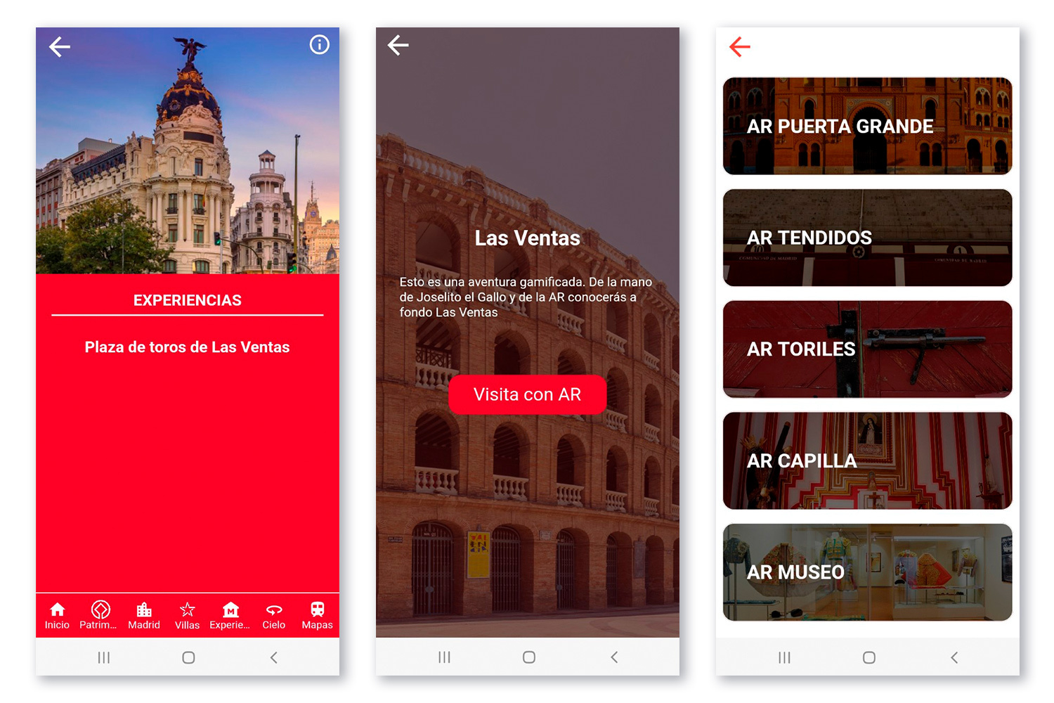 navegación para descubrir la Comunidad de Madrid a través de la app